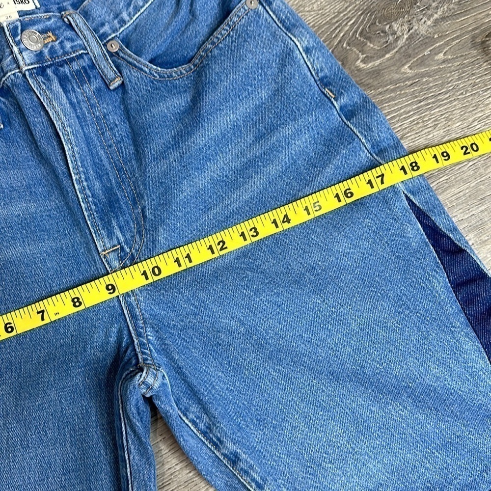 NEW Madewell x ISKO Patchwork Rigid Frayed Flare Jeans Sz 26 - Picture 10 of 13
